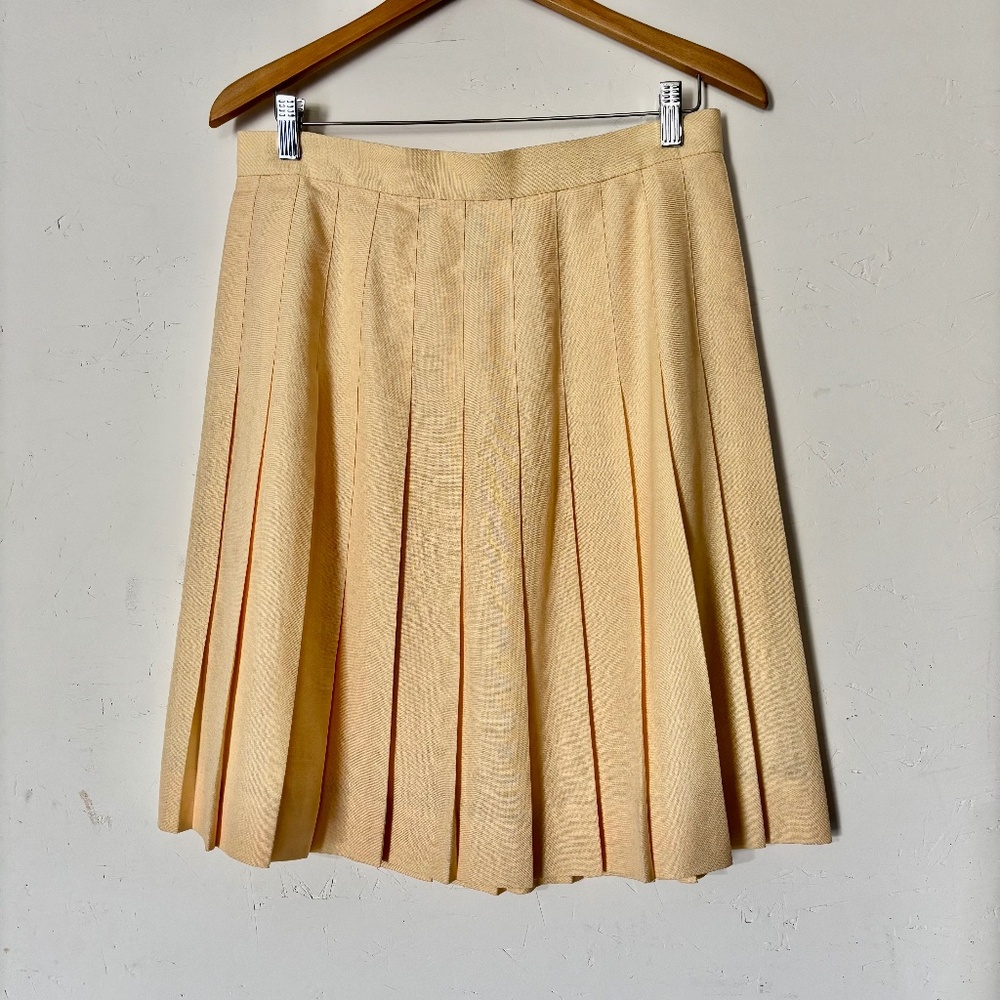 Talbots Light Yellow Pleated Skirt